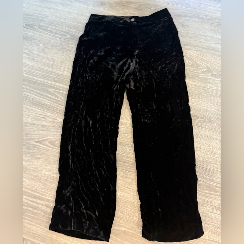 Chico's Black Velvety Trousers Silk Blend Sz 1.5 /medium/10
